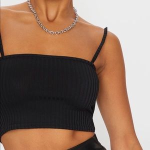 PLT|Ribbed strappy crop top